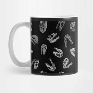 Dinosaur Fossil Skulls Tossed on Black by Brittanylane Mug